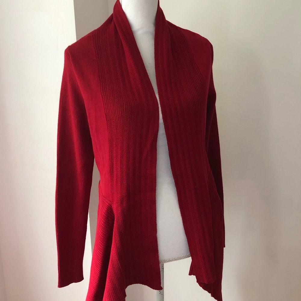 NWT Ribbed Red Cardigan